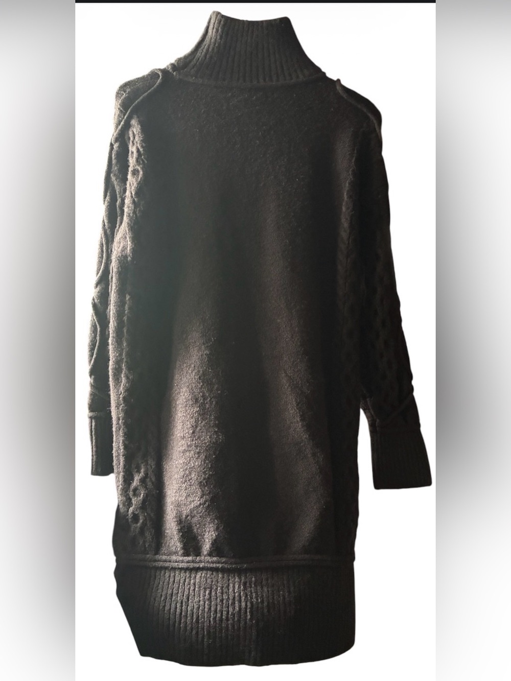 Forever 21 Cable Knit Turtleneck Sweater Dress Dark Charcoal Gray XL - Picture 3 of 5